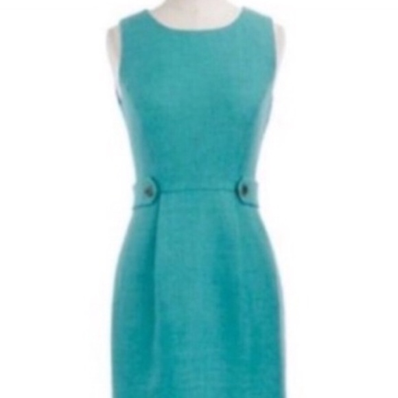 J. Crew Dresses & Skirts - J crew vintage green teal tweed dress size 4